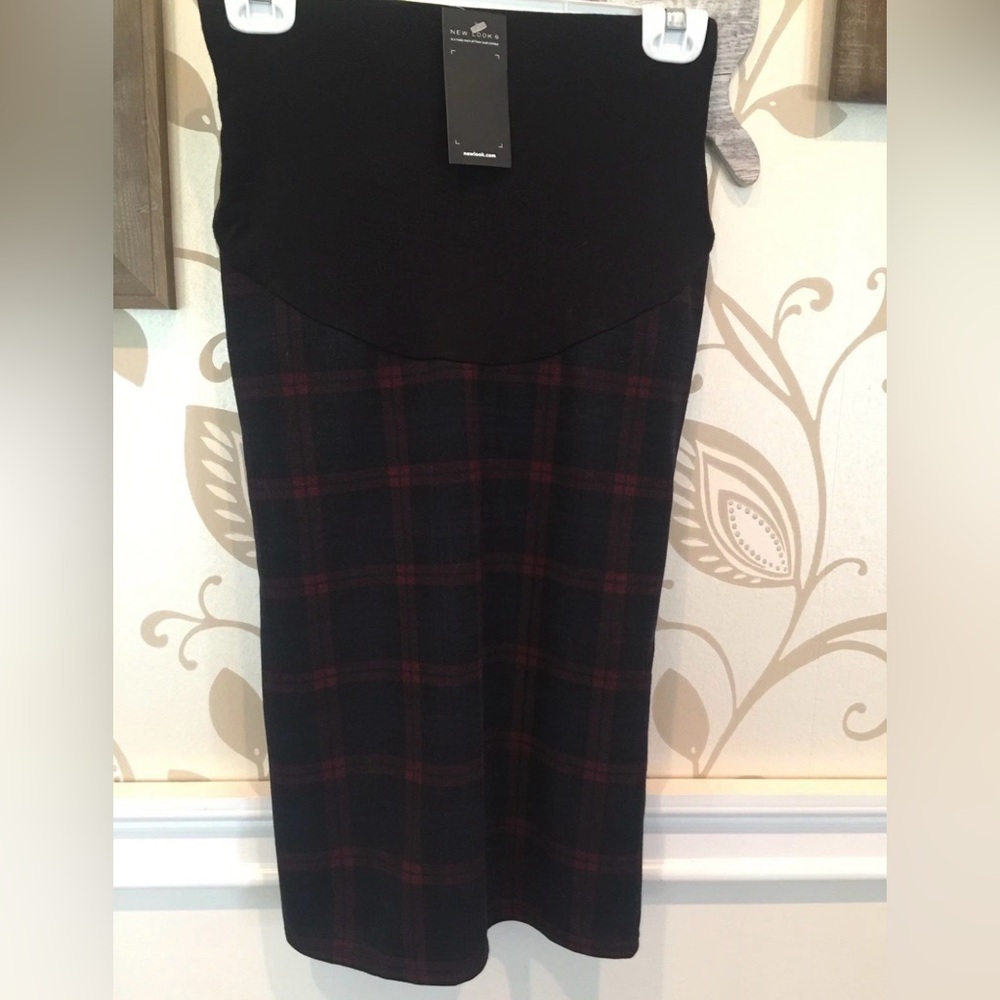 New Look Black Plaid Maternity Pencil Skirts NWT